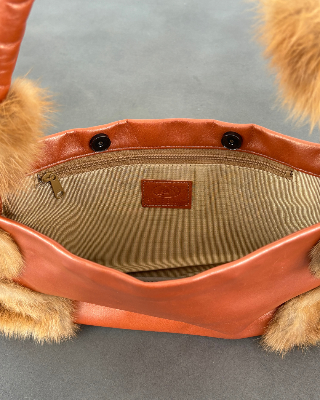 Pelle Borsa Orange Fur Bag