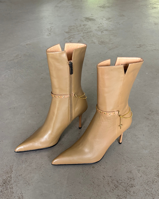 Morgan De Toi Tan Chain Boots