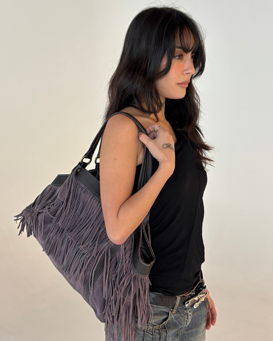 Purple Fringe Handbag