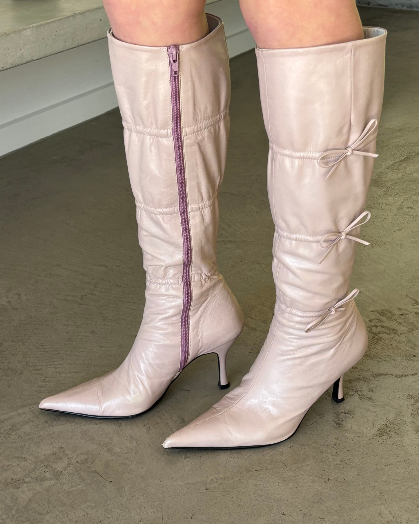 Morgan De Toi Baby Pink Bow Boots