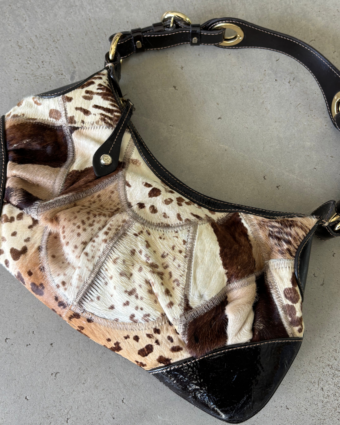 Francesco Biasia Patchwork Hide Bag