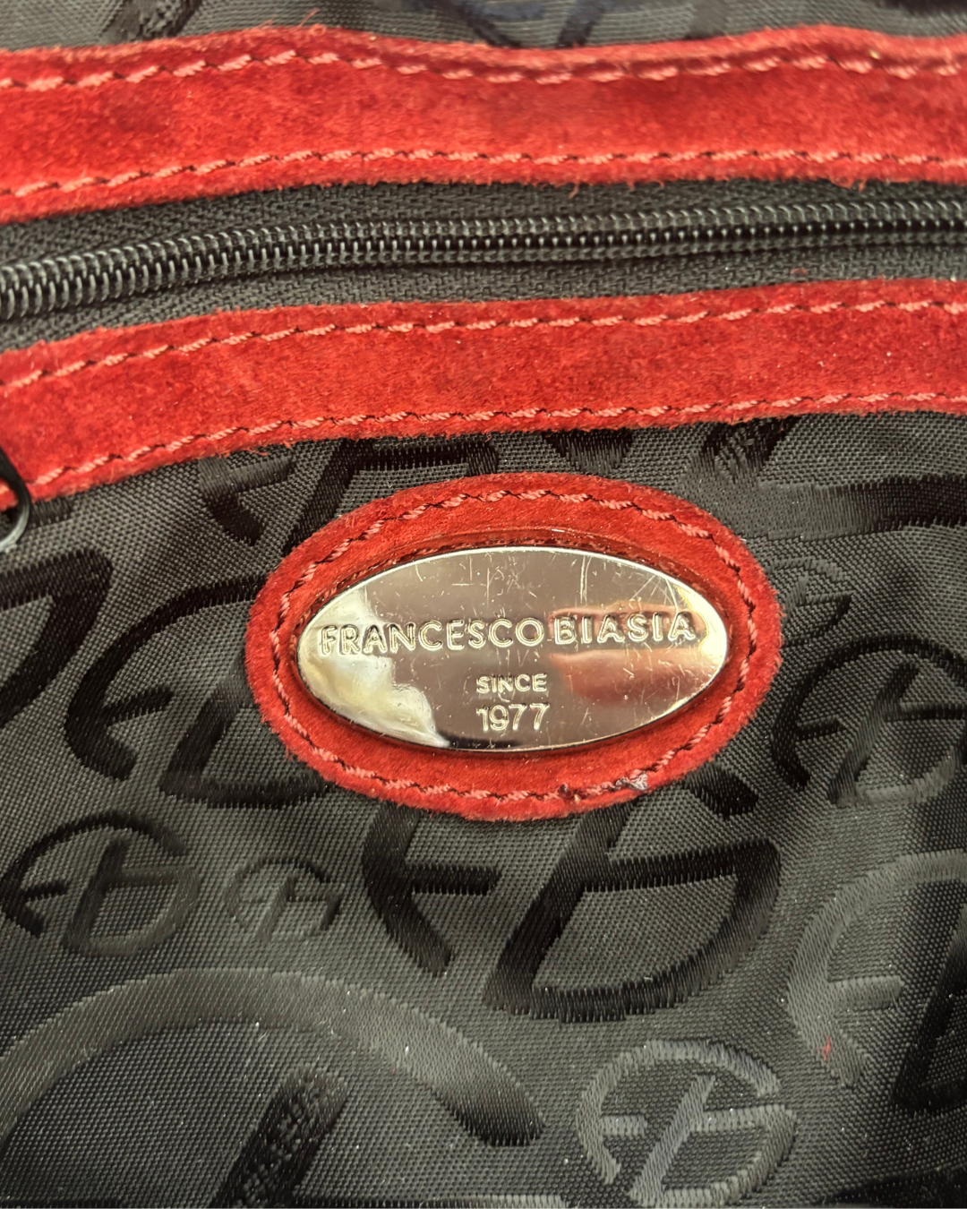 Red Patent Francesco Biasia Lock Bag