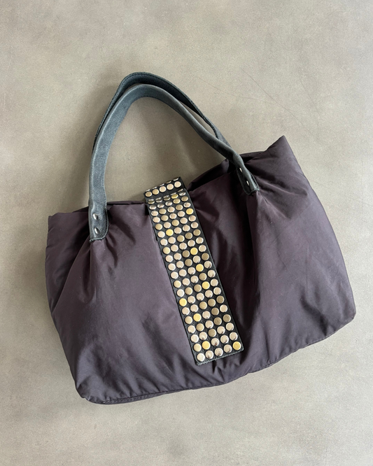 TRES Studded Black Puffer Bag