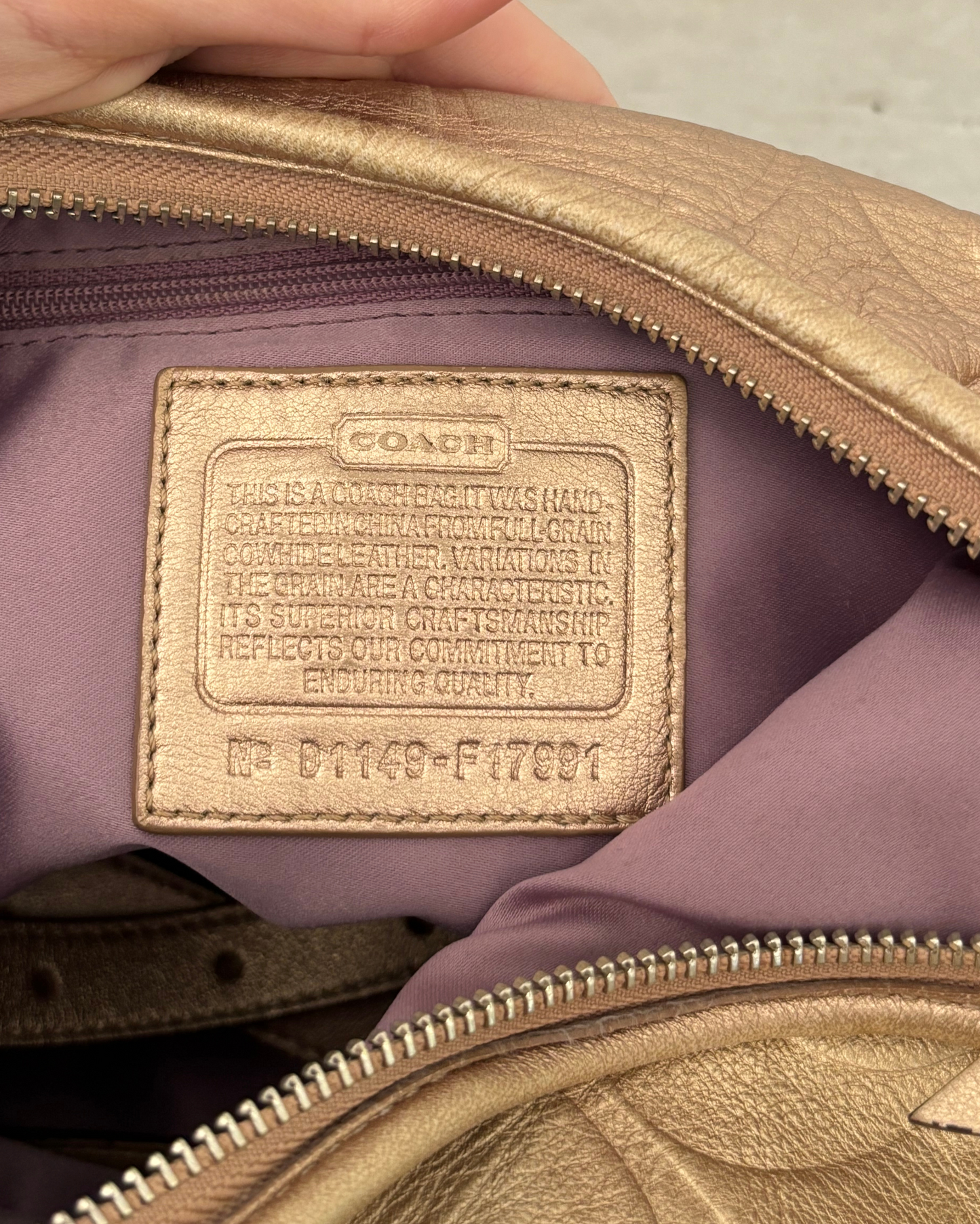 Gold Coach Monogram Bag