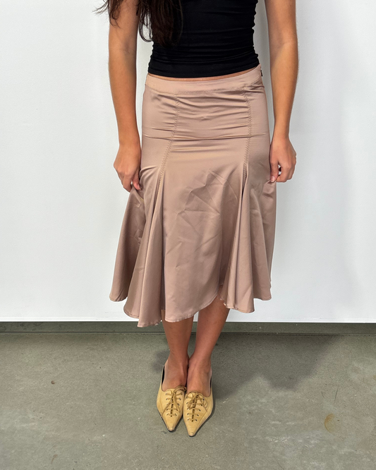 Cavalli Blush Silk Pleated Skirt