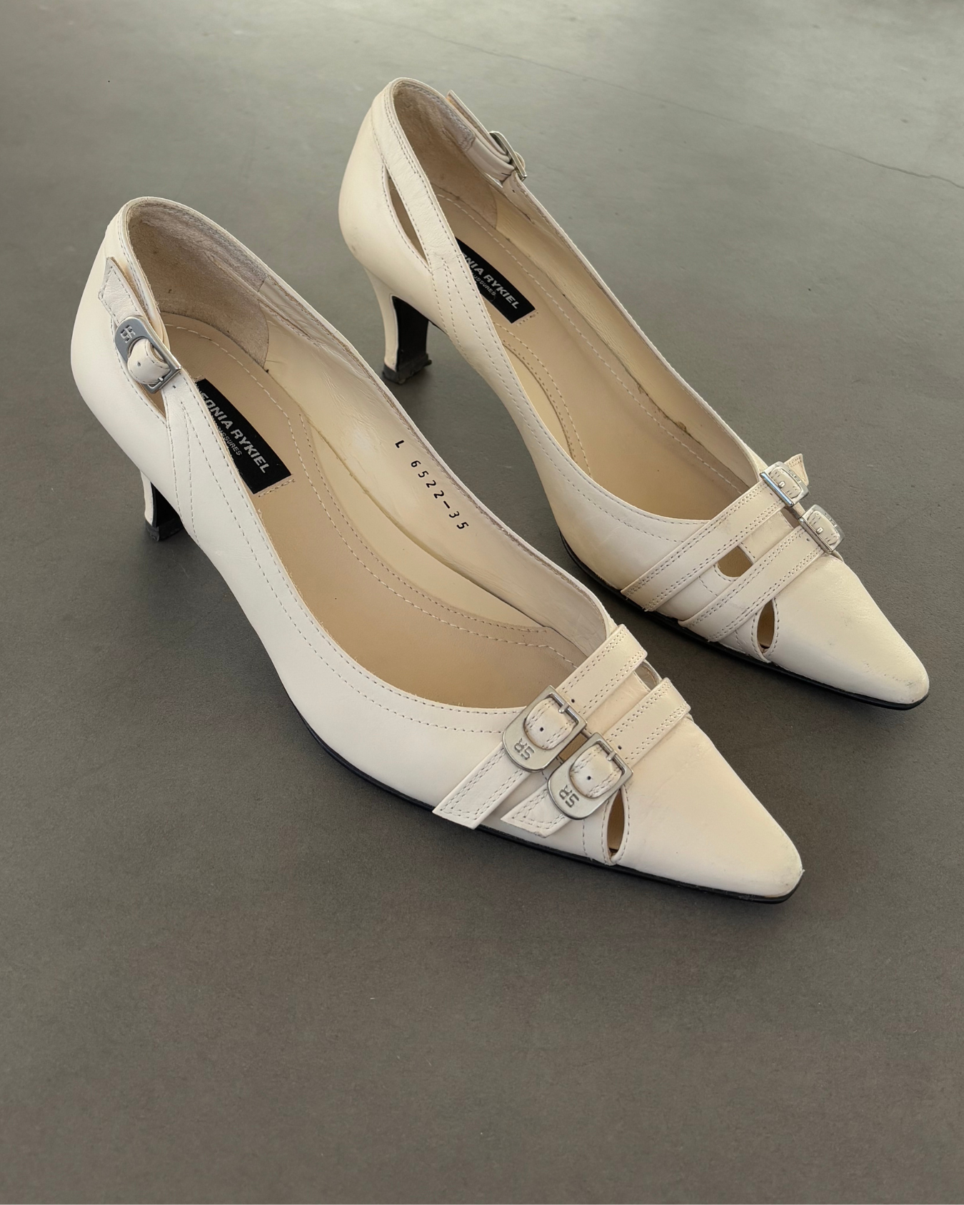 Sonia Rykiel Cream Buckle Heels