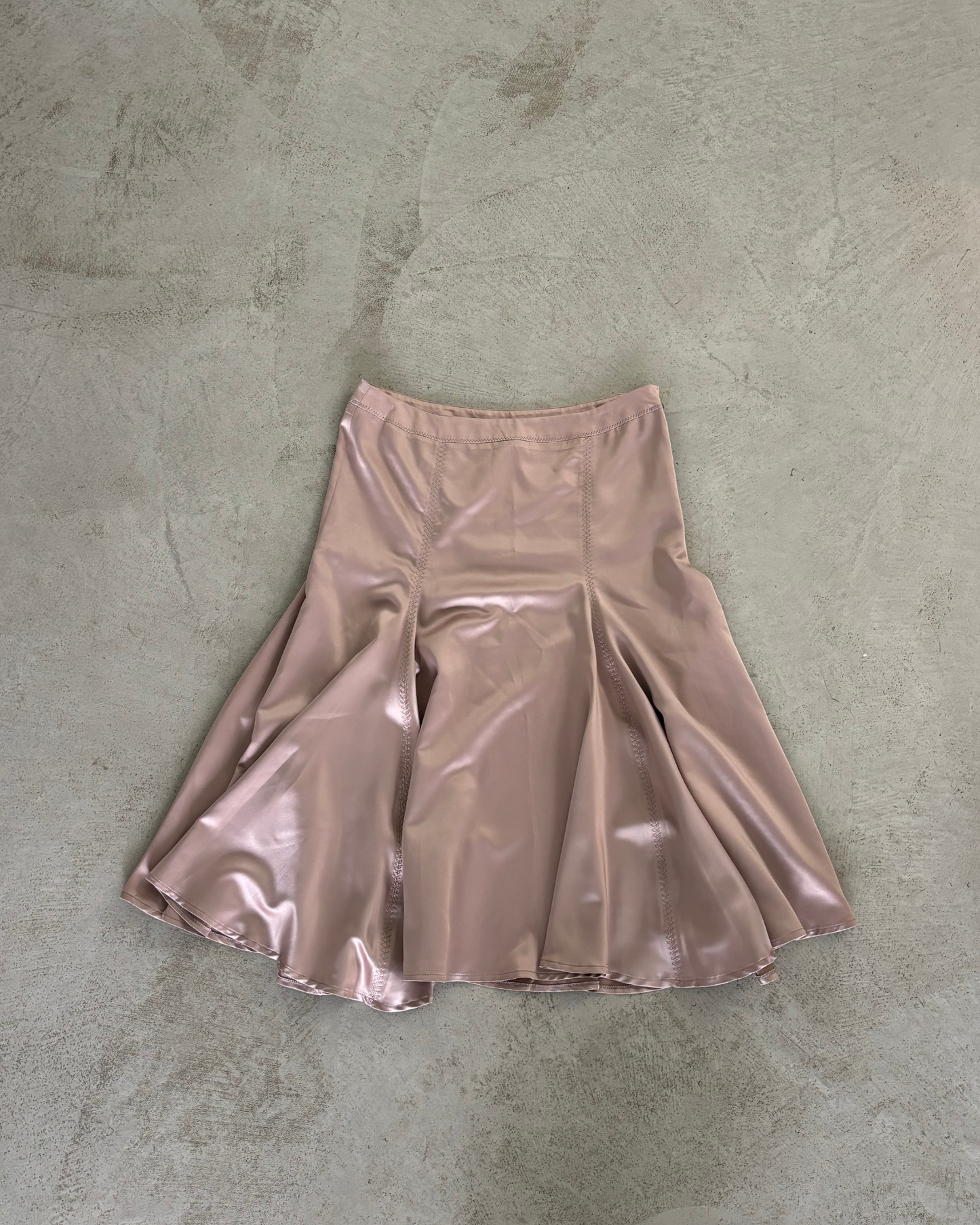 Cavalli Blush Silk Pleated Skirt