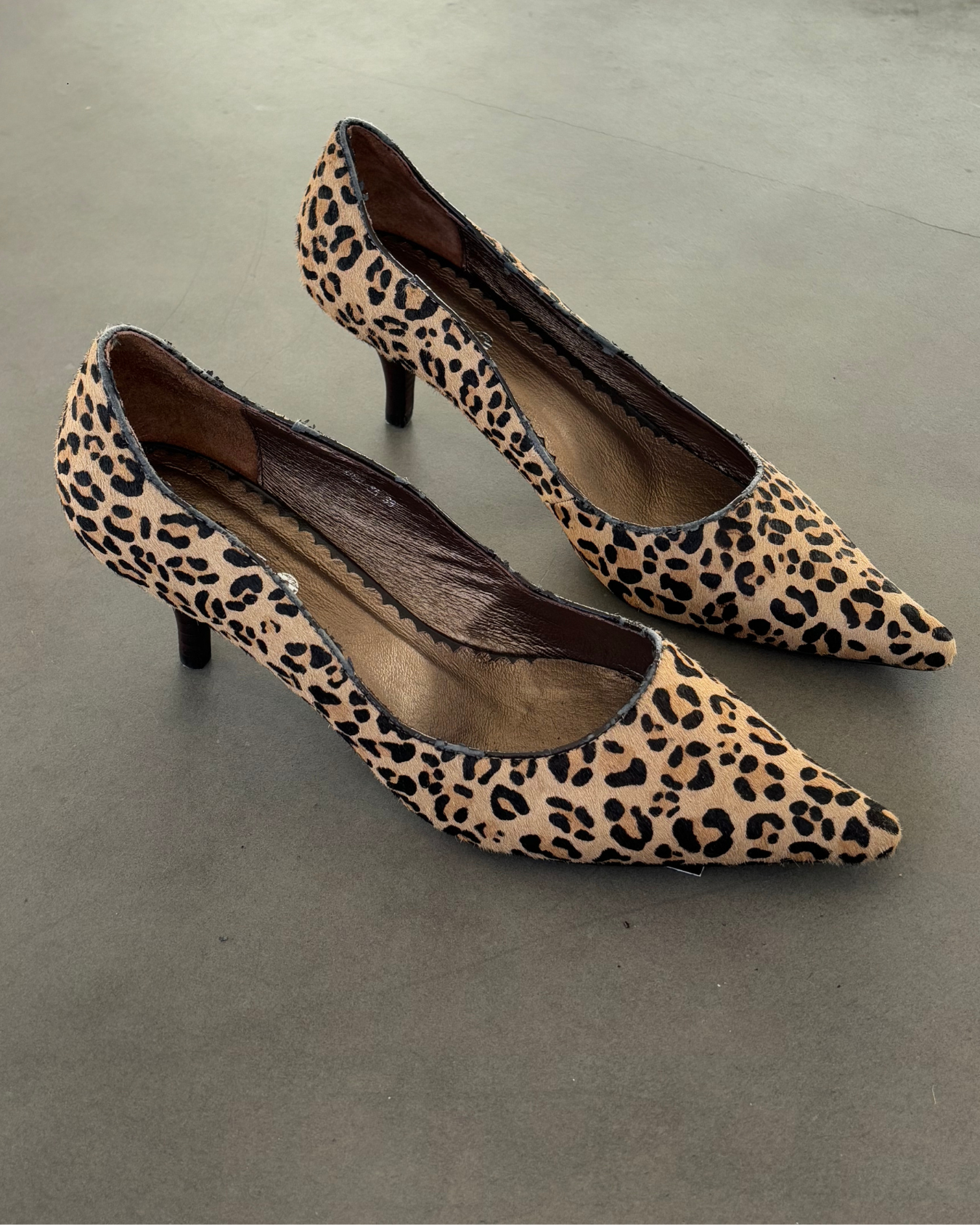 Vintage Hide Leopard Print Kitten heels