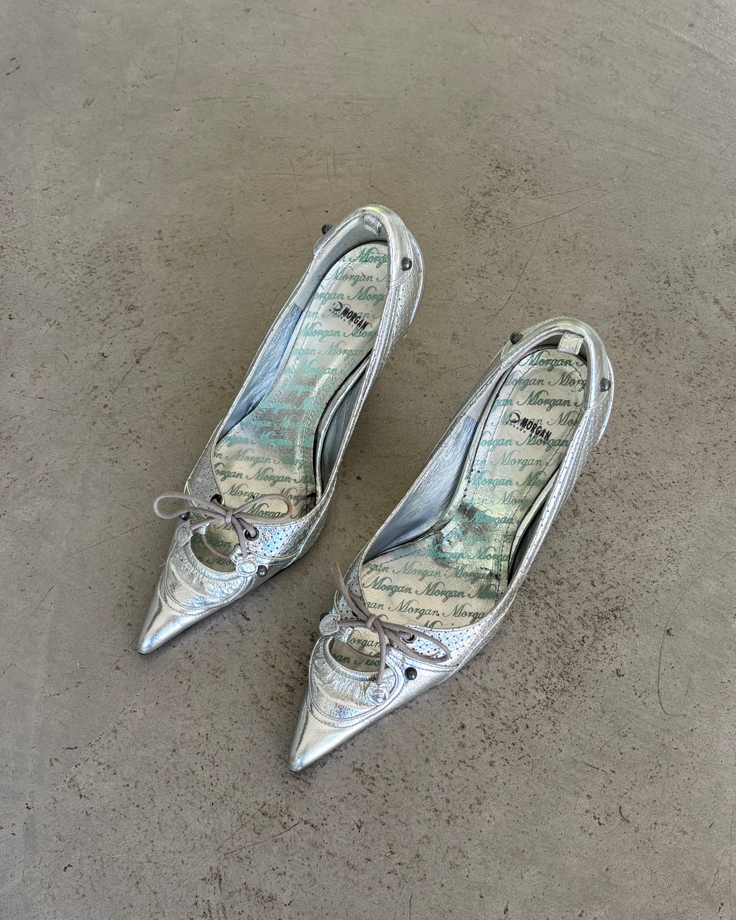 Morgan De Toi Silver Sporty Metallic Heels