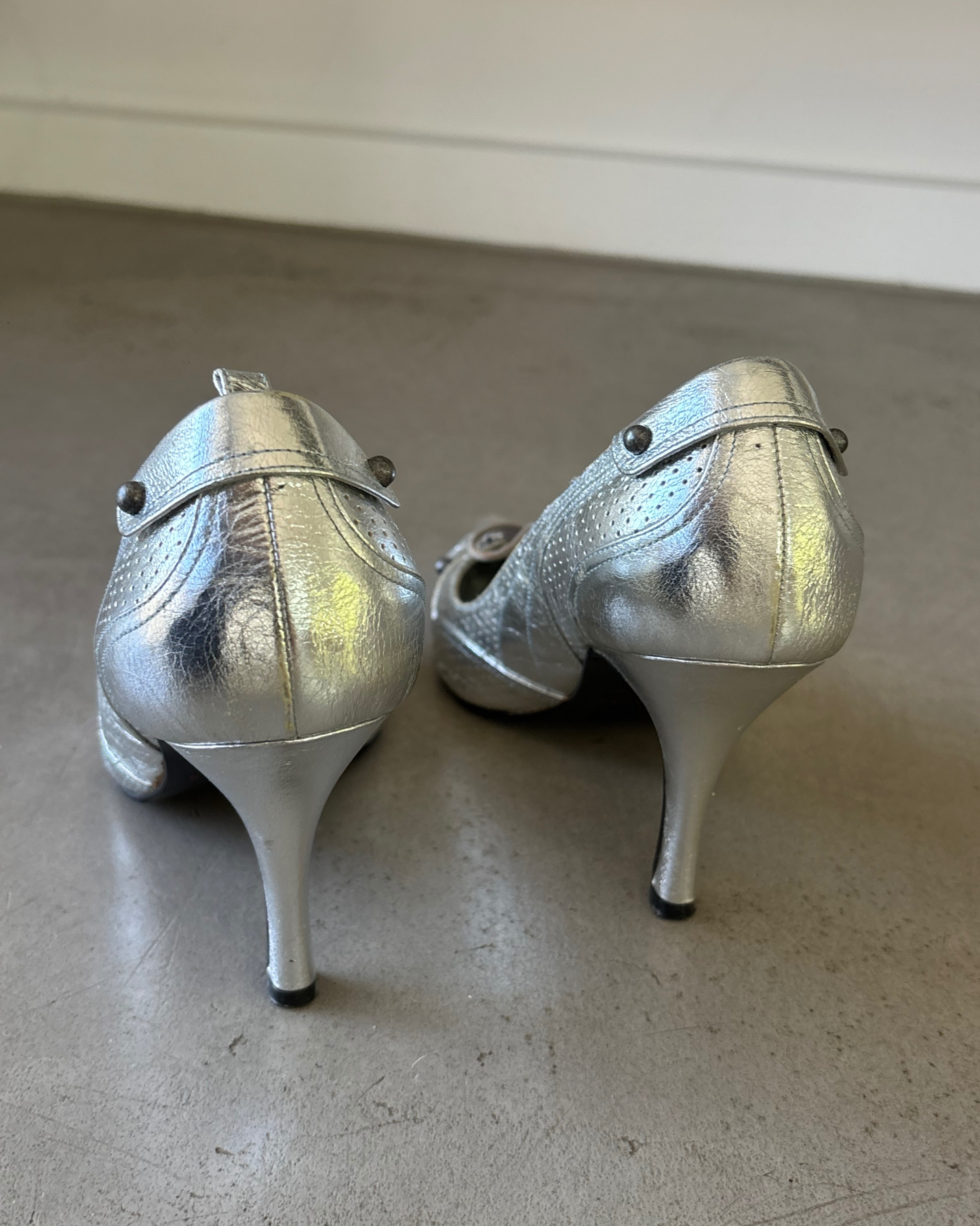 Morgan De Toi Silver Sporty Metallic Heels