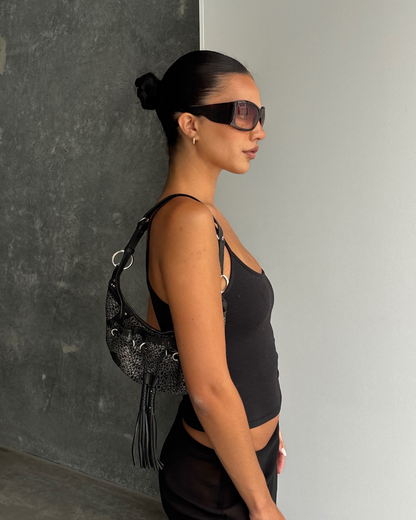 DKNY Monogram Tassel Bag