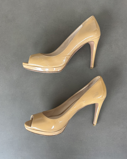 Tan Patent Prada Heels