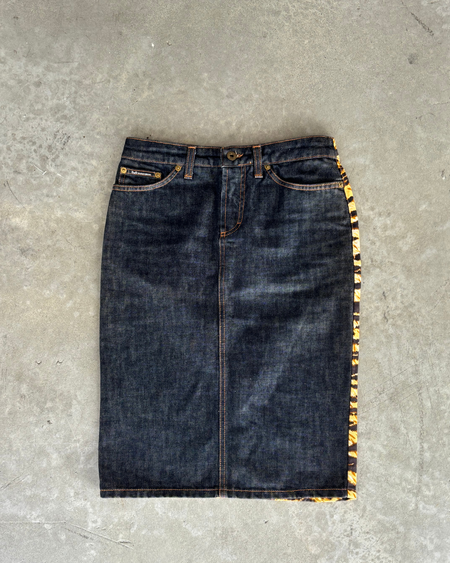 Dolce & Gabbana Zebra / Denim Skirt