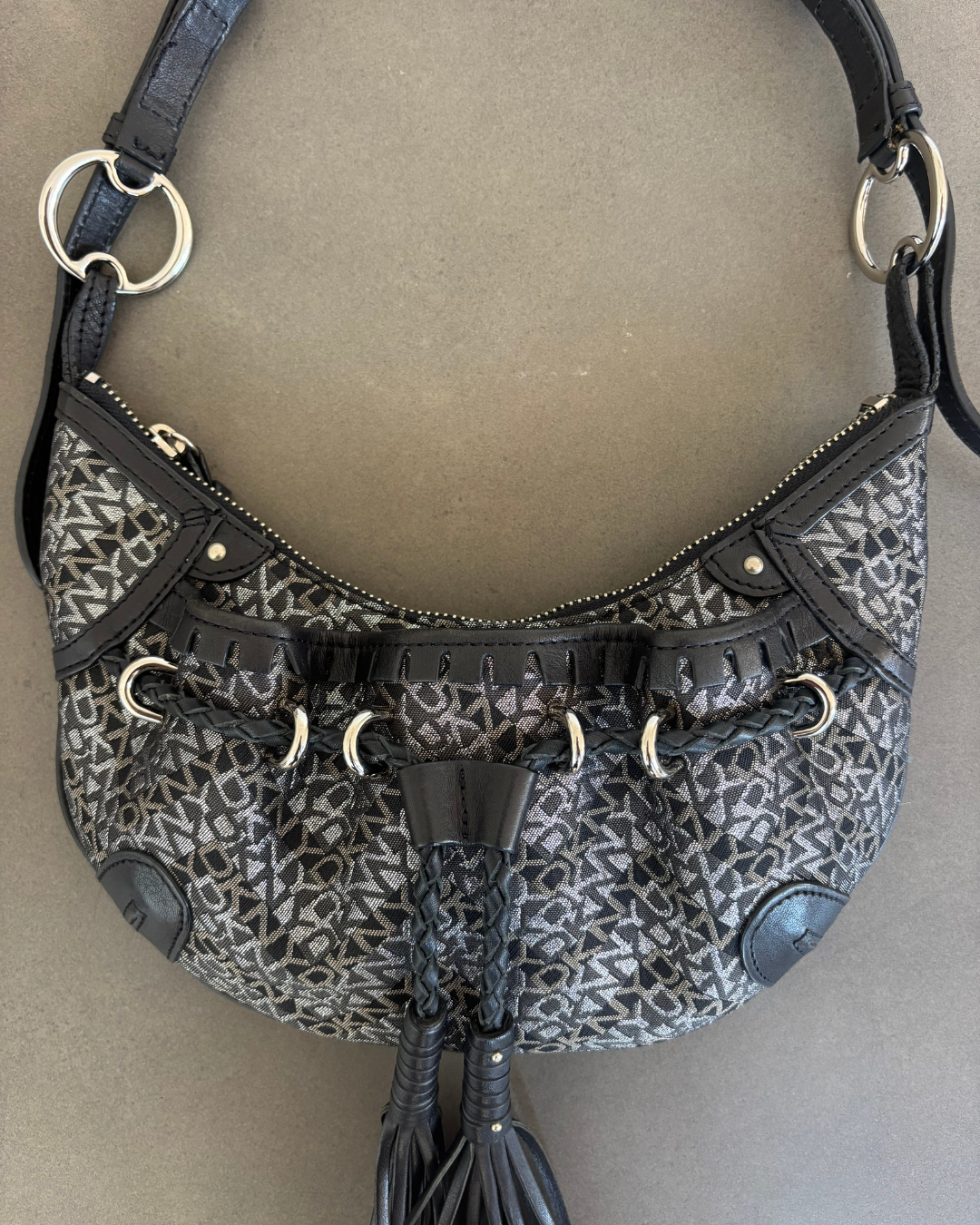 DKNY Monogram Tassel Bag