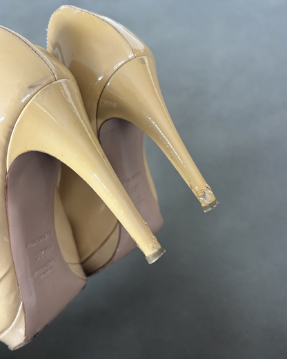 Tan Patent Prada Heels