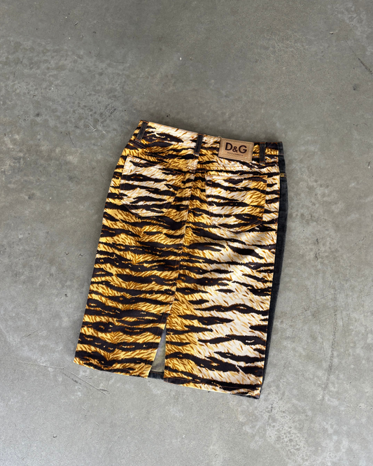 Dolce & Gabbana Zebra / Denim Skirt