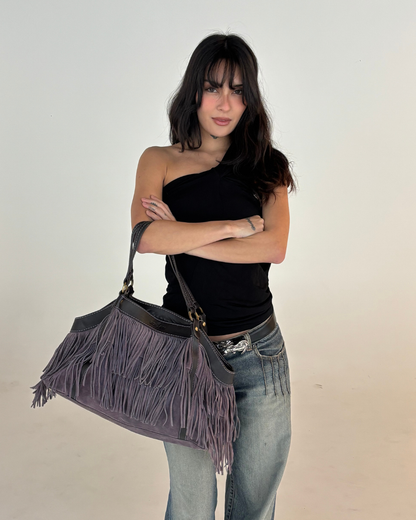 Purple Fringe Handbag