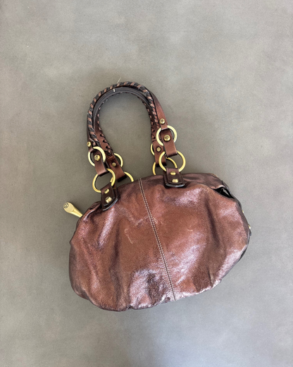 Francesco Biasia Brown Metallic Bag