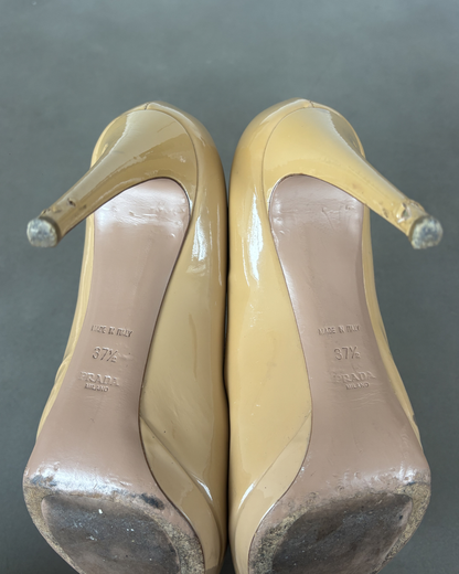 Tan Patent Prada Heels