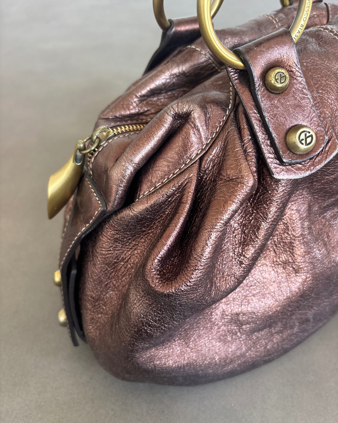 Francesco Biasia Brown Metallic Bag