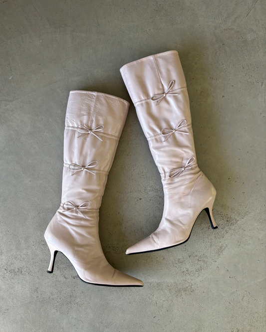 Morgan De Toi Baby Pink Bow Boots