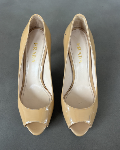 Tan Patent Prada Heels