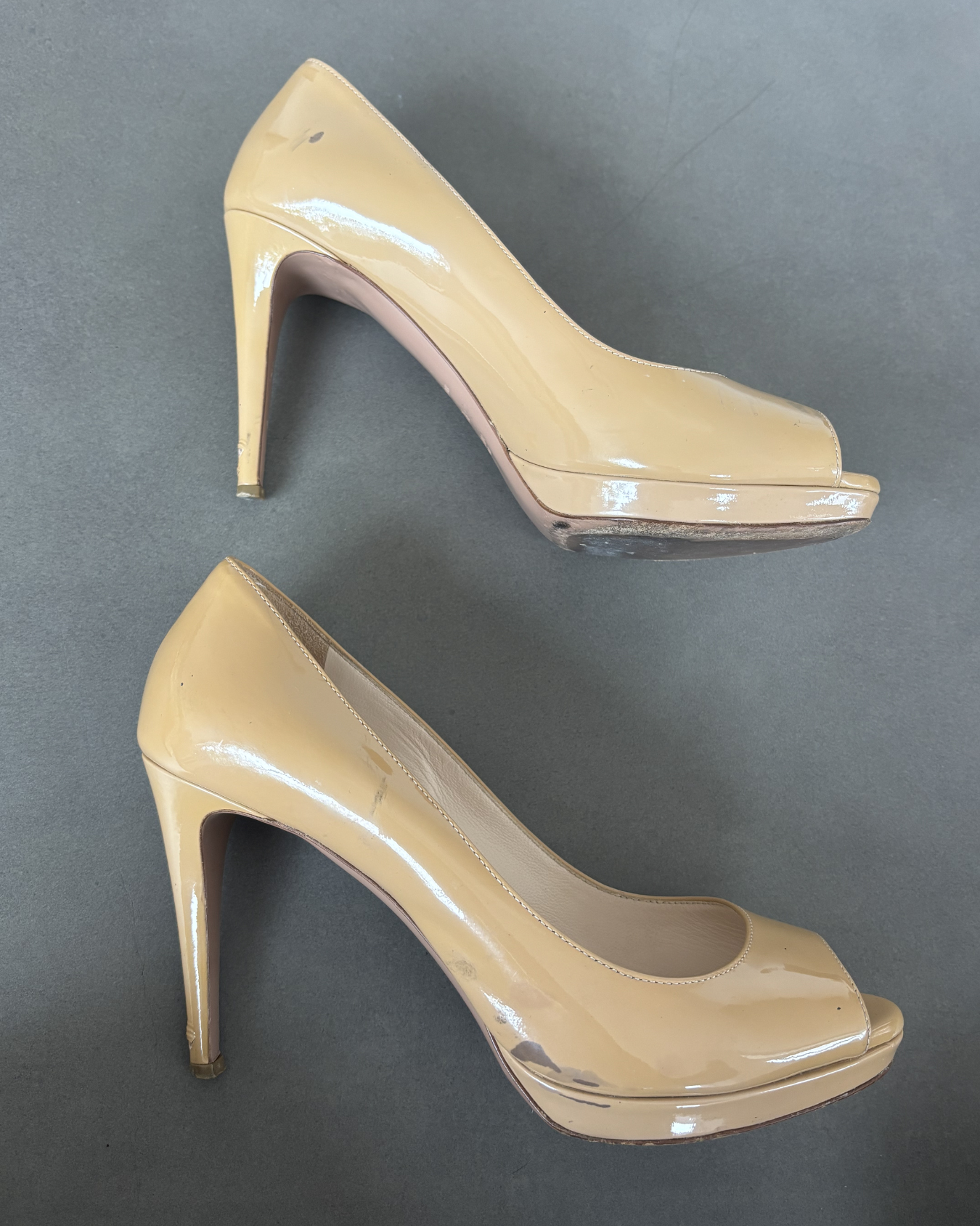 Tan Patent Prada Heels