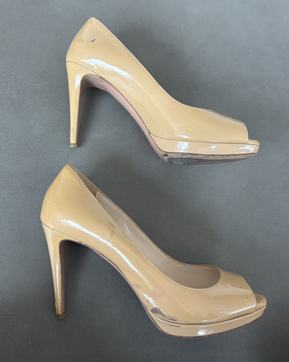 Tan Patent Prada Heels