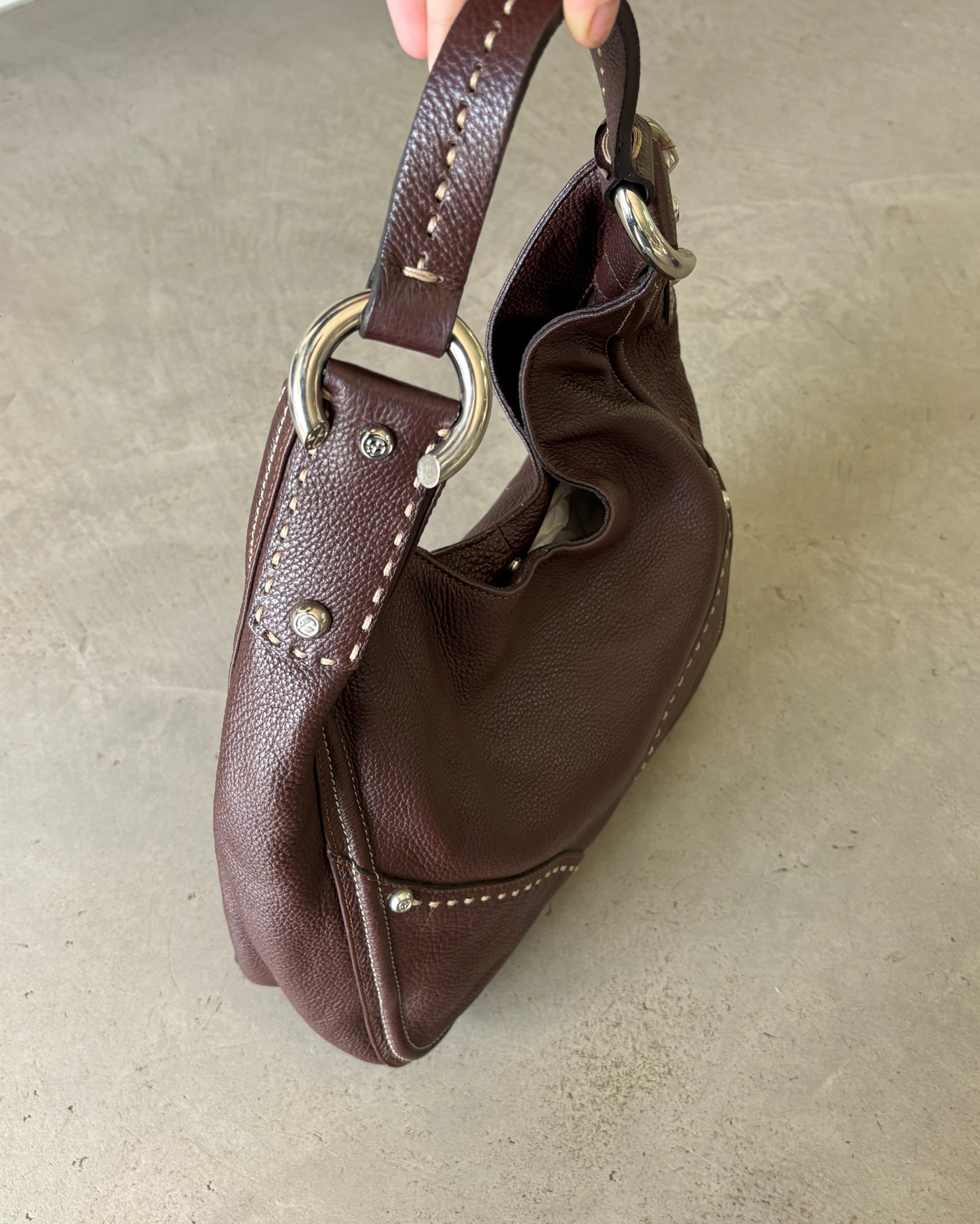 Francesco Biasia Brown Hobo Bag