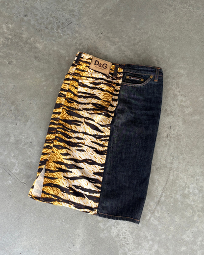 Dolce & Gabbana Zebra / Denim Skirt