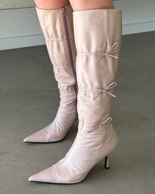 Morgan De Toi Baby Pink Bow Boots