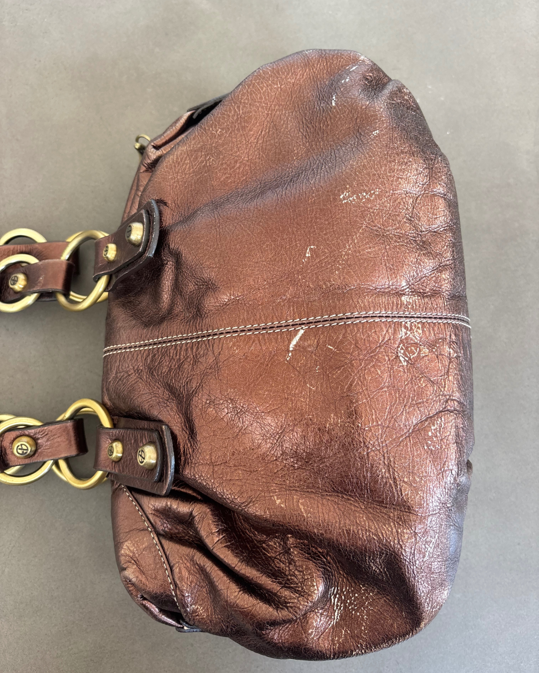 Francesco Biasia Brown Metallic Bag