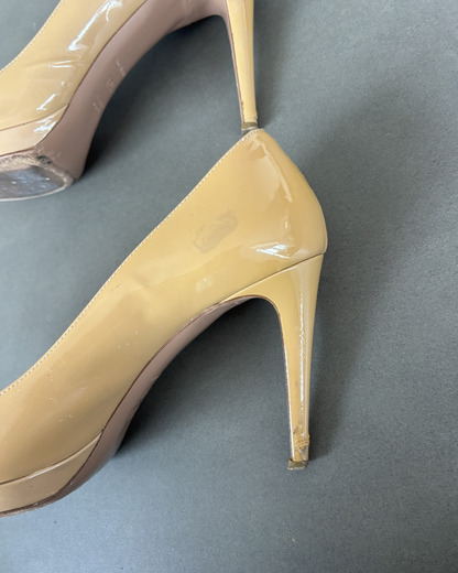 Tan Patent Prada Heels