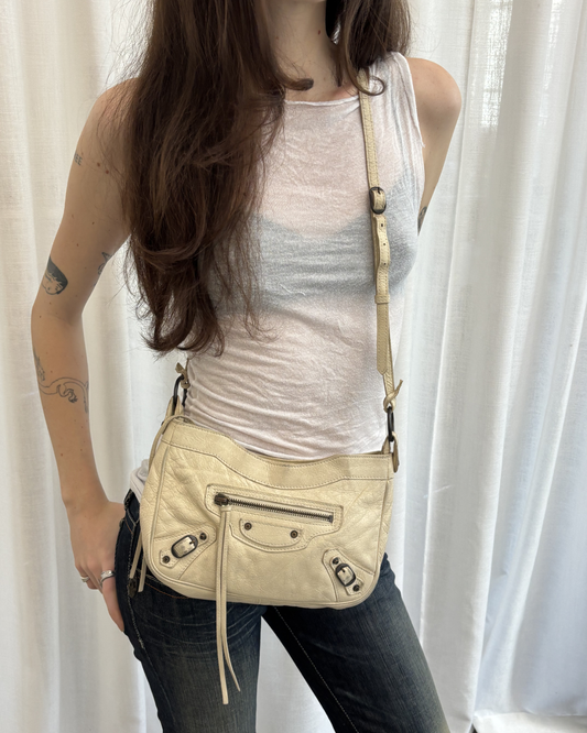 Balenciaga Cream Clutch/ Crossbody Bag