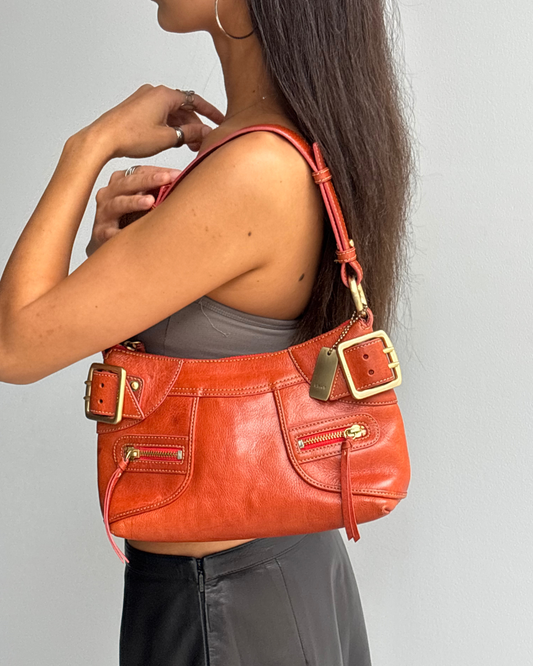 DKNY Orange Buckle Bag