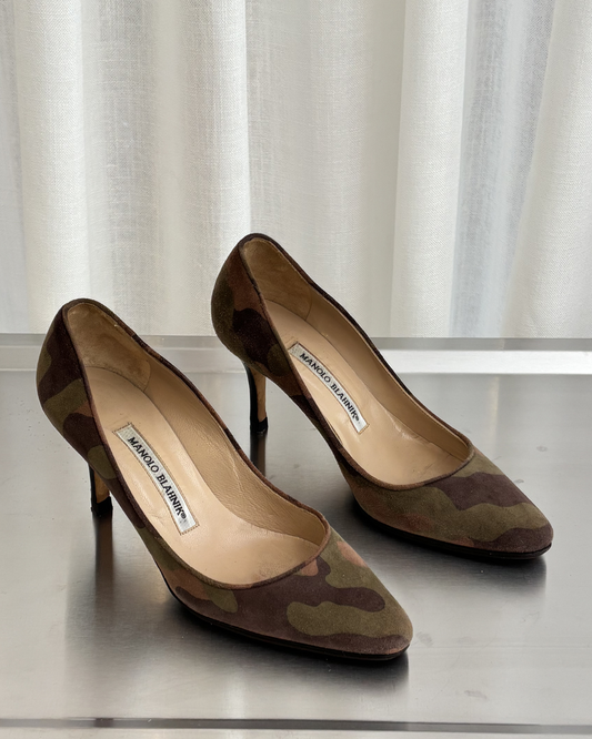 Manolo Blahnik Camo Hide Heels