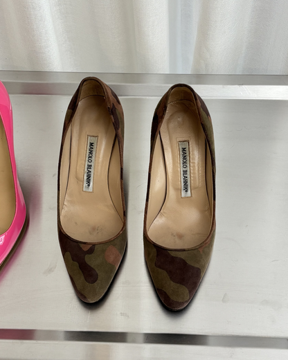 Manolo Blahnik Camo Hide Heels
