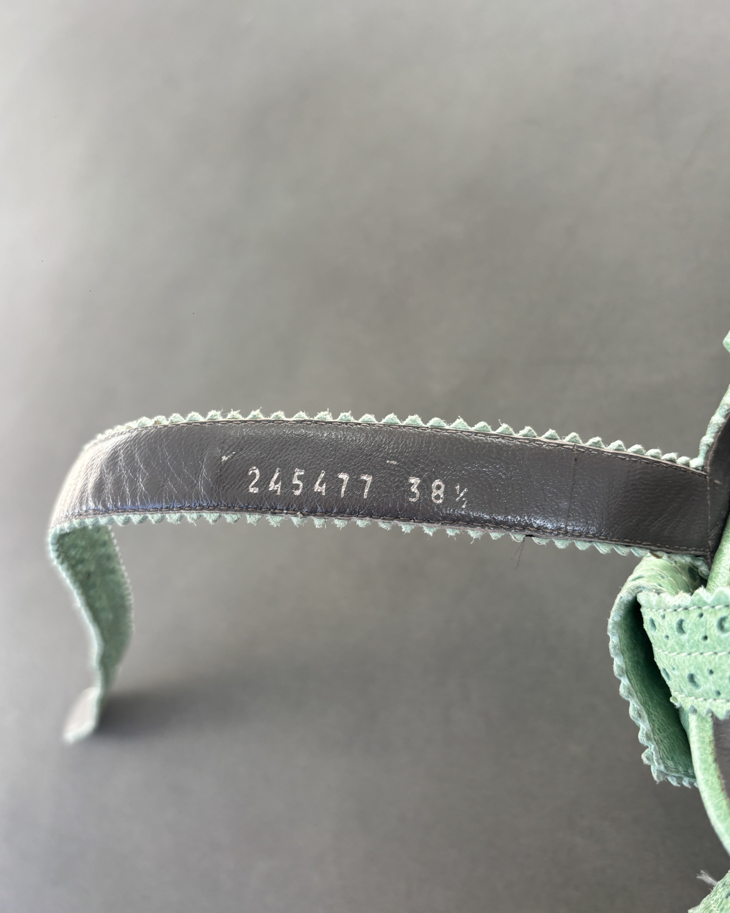 Balenciaga Green Leather Wedges EU 38.5