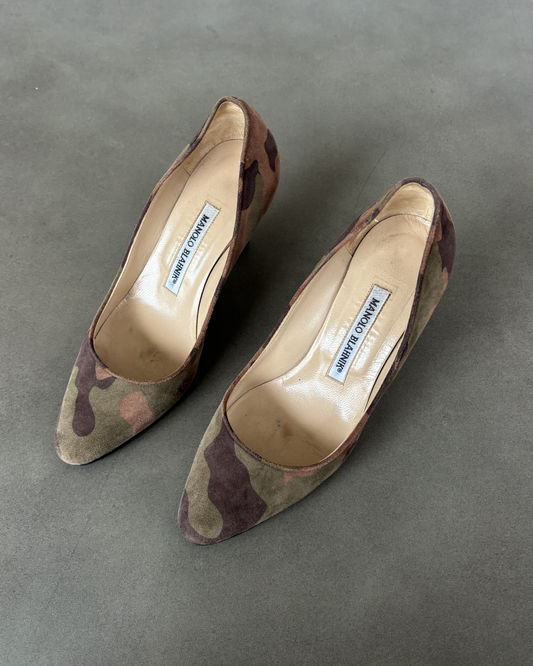 Manolo Blahnik Camo Hide Heels