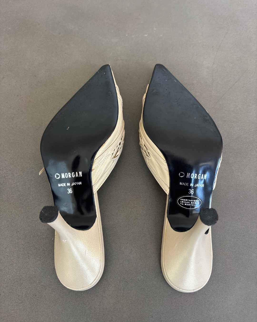 Morgan Cream Leather Kitten Heels