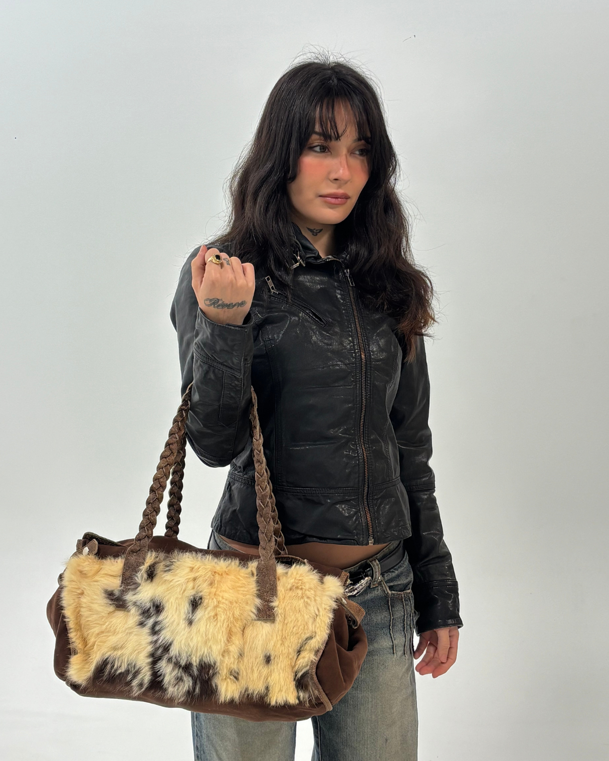 Vintage Real Fur Bowling Bag