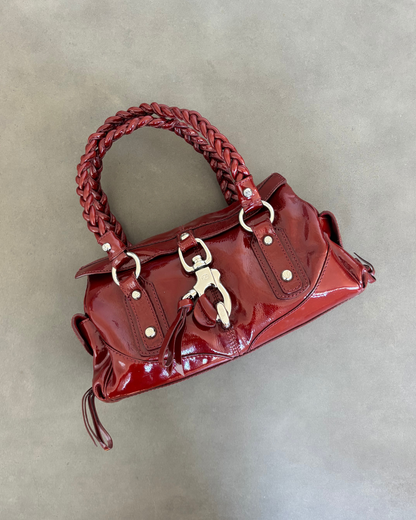 Red Patent Francesco Biasia Lock Bag