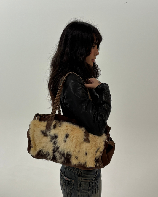 Vintage Real Fur Bowling Bag