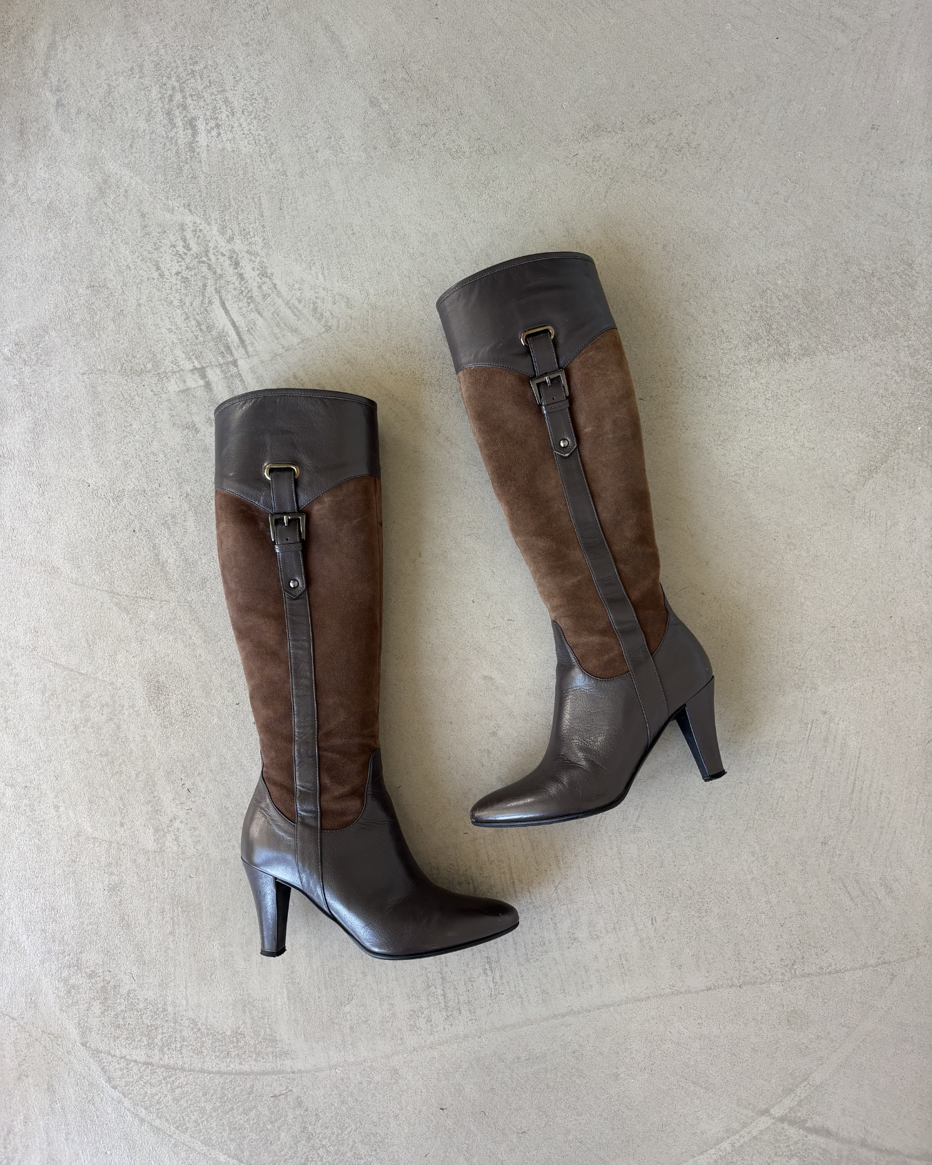 Brown Suede & Leather Boots
