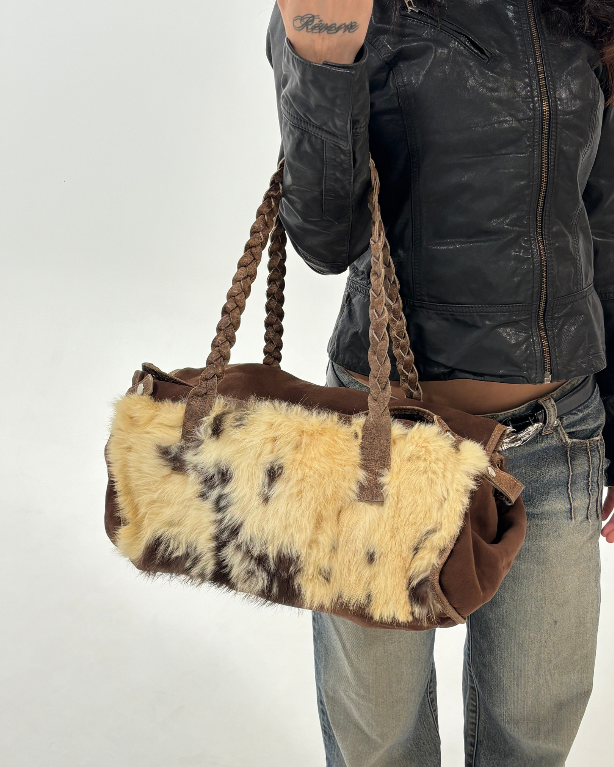 Vintage Real Fur Bowling Bag