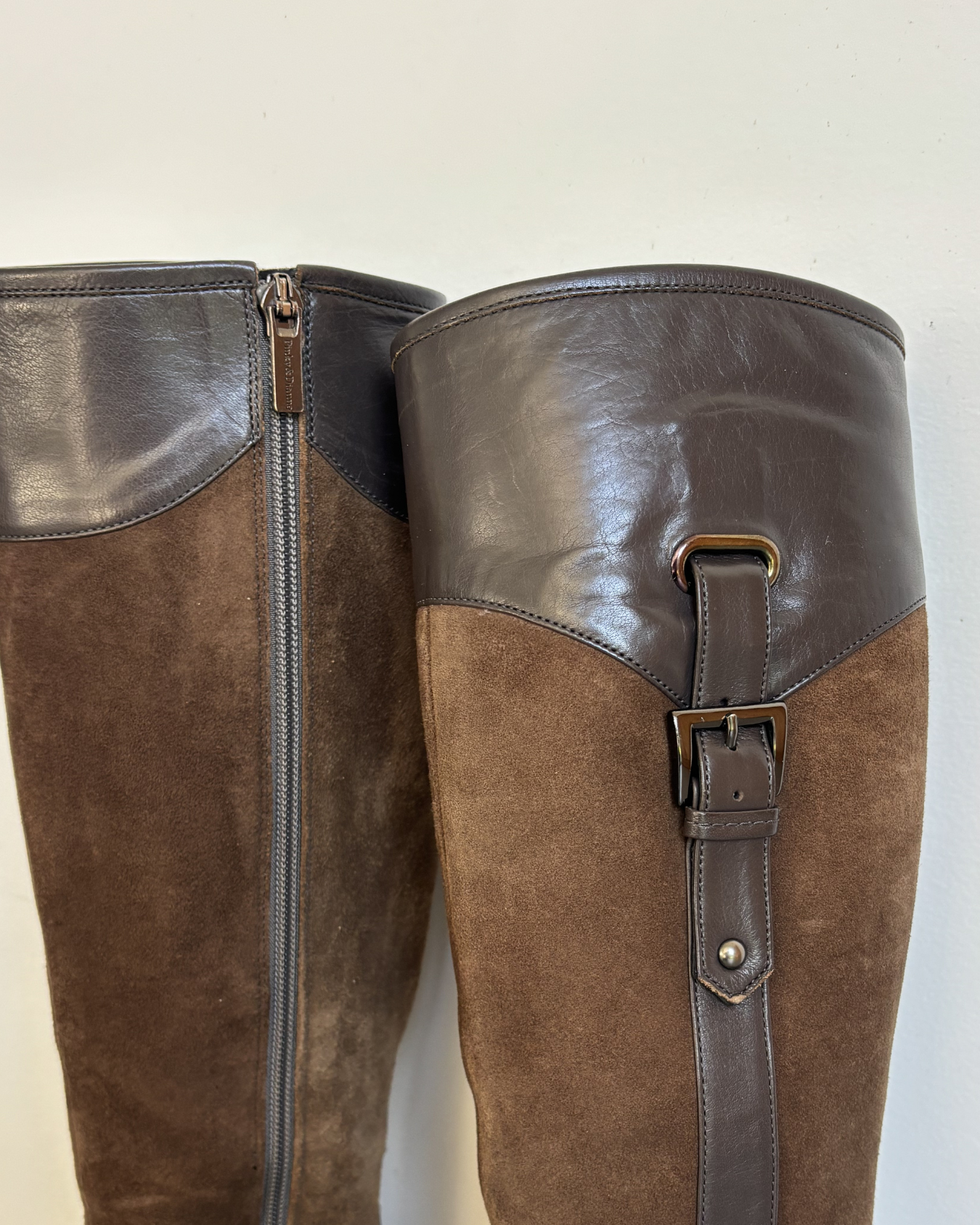 Brown Suede & Leather Boots