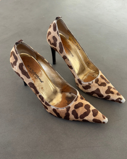 Dolce & Gabbana Leopard Print Hide Heels