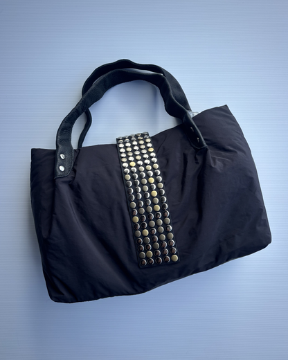 TRES Studded Black Puffer Bag