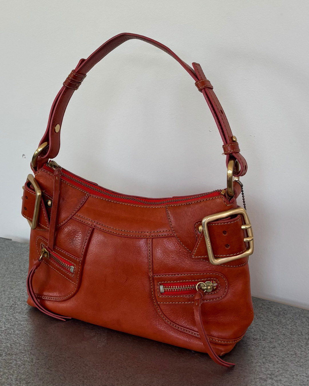 DKNY Orange Buckle Bag