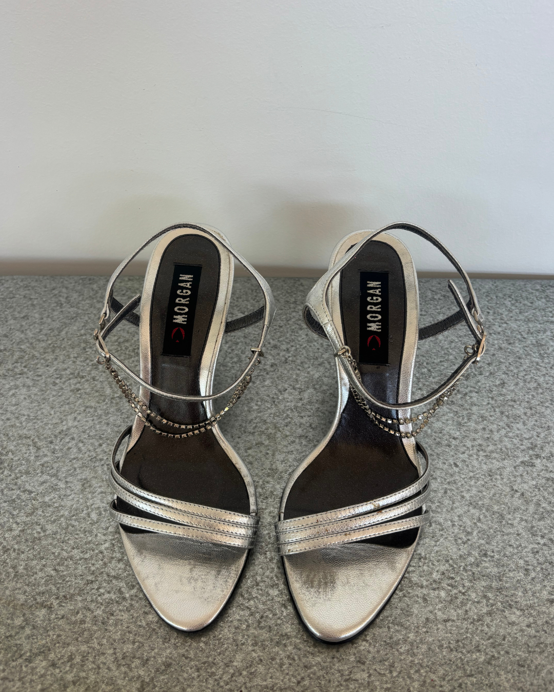 Morgan De Toi Silver Heels With Chain